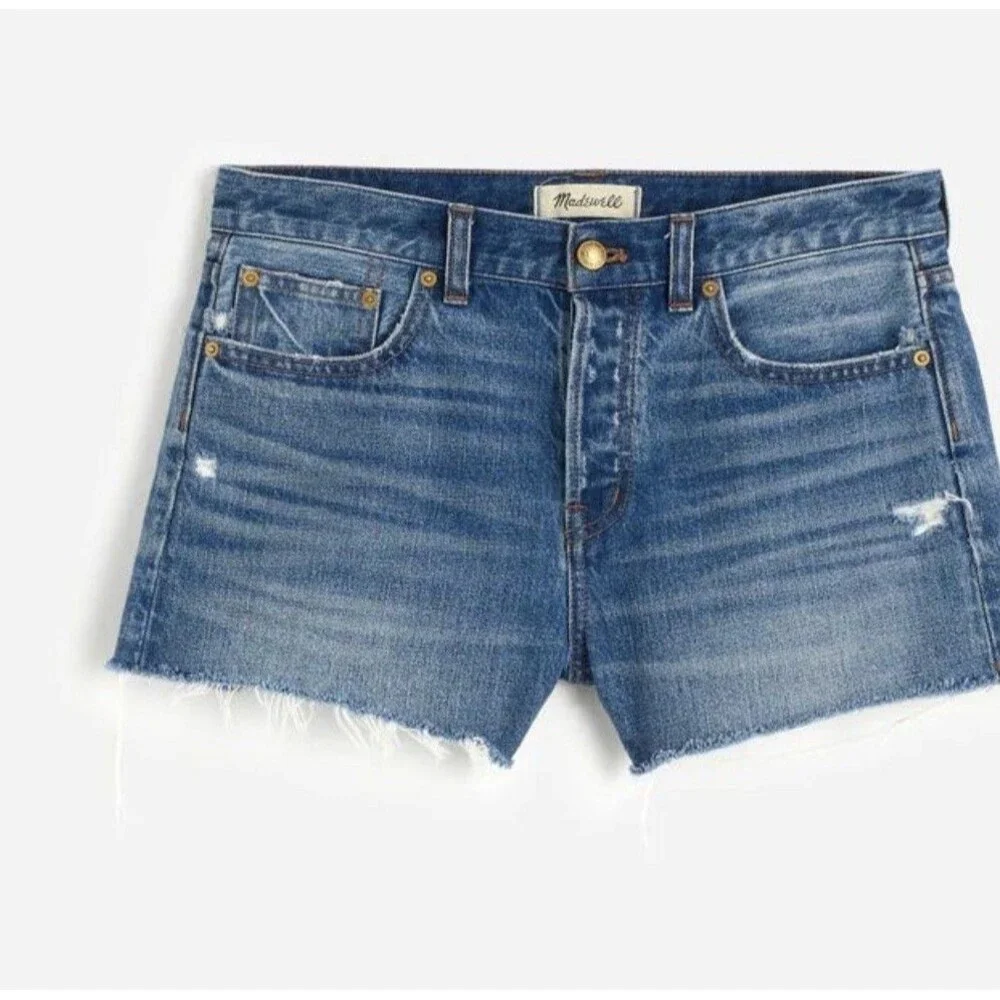 MADEWELL Women’s The Brynn Short Burleson Wash Blue Jean Denim Sz 28 BNWT - Picture 3 of 16